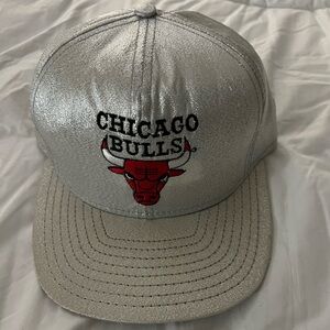 Vintage Chicago Bulls Basketball AJD Snapback Hat Cap Silver Made in USA NWOT